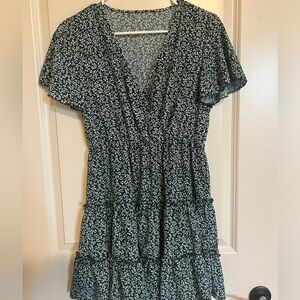 Shein green floral dress
